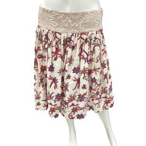 Viola Castellani For Anthropologie Skirt Women’s Size 4 100% Cotton Floral Print